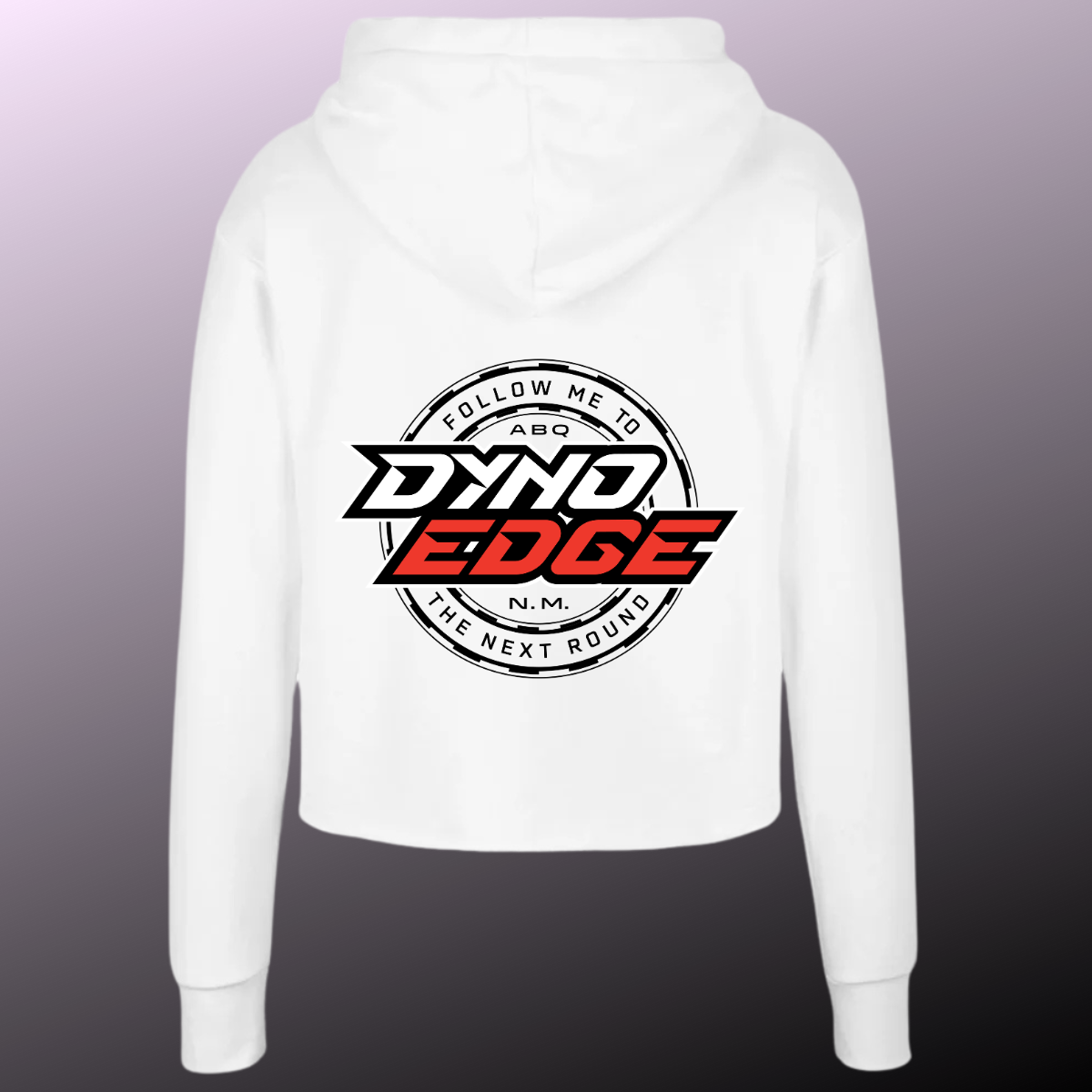 Women's Raw Edge Crop Hoodie, Follow Me to the Next Round