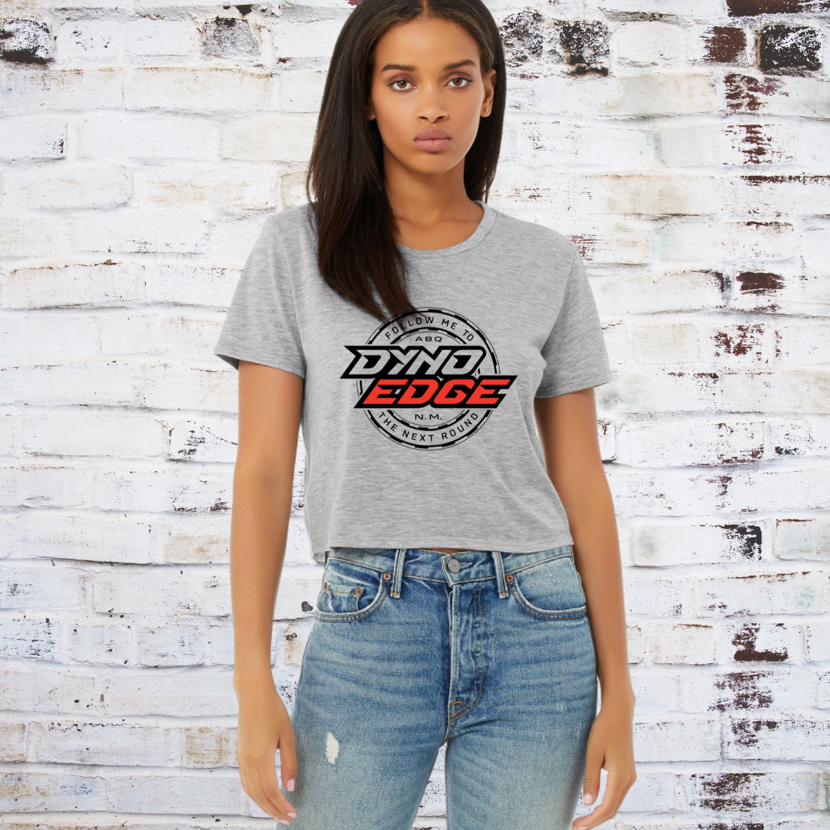 Women's Flowy Cropped Tee, Follow Me to the Next Round