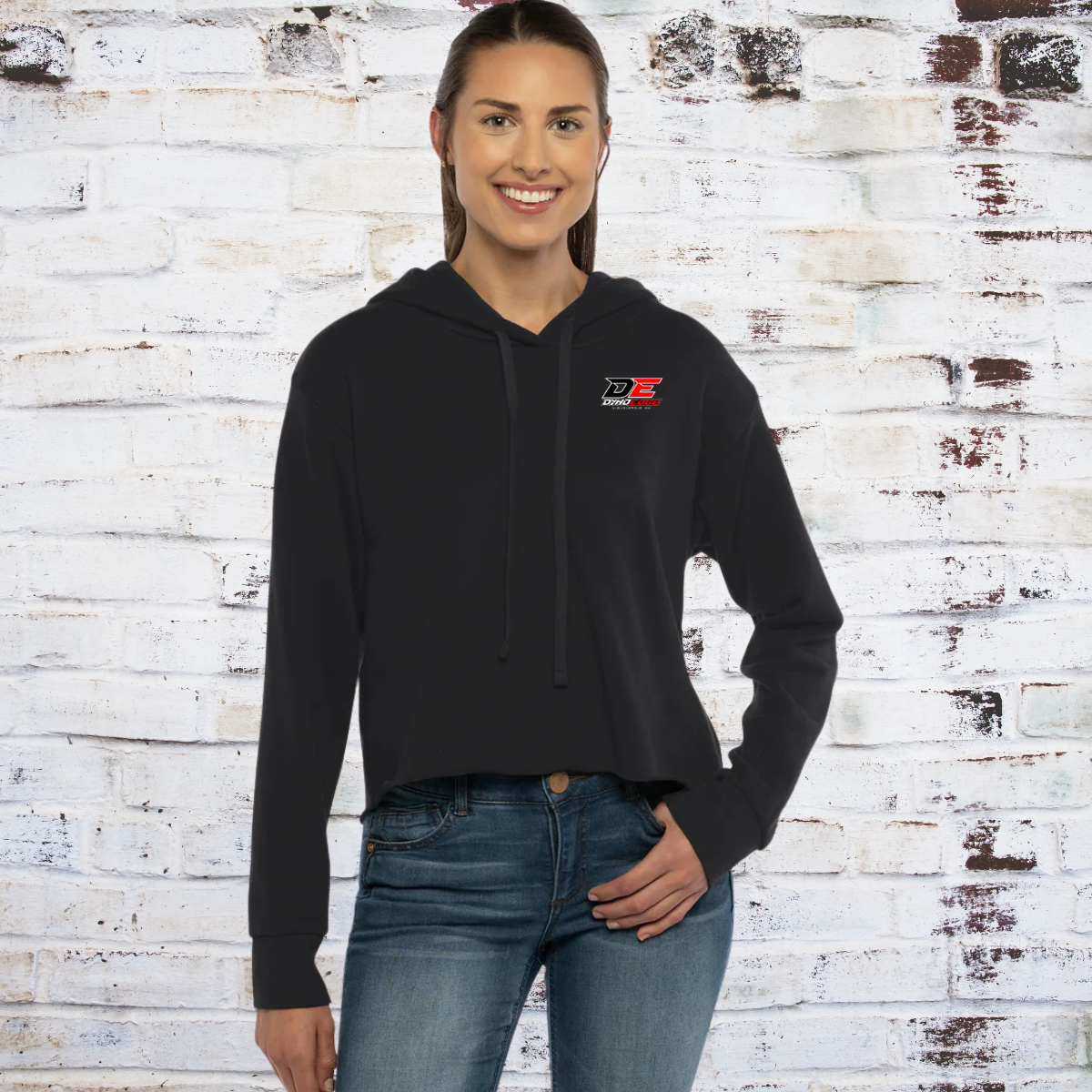 Women's Raw Edge Crop Hoodie, Follow Me to the Next Round